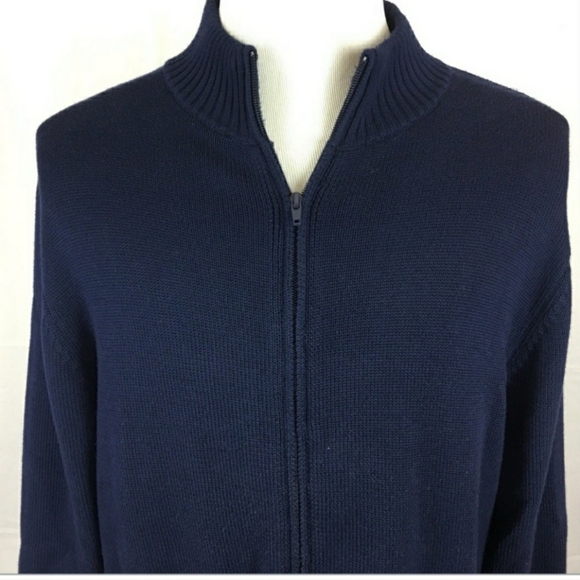 Grant Thomas Other - Grant Thomas Cotton Zippered Cardigan in Navy